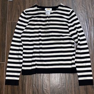 Talbots embellished striped sweater